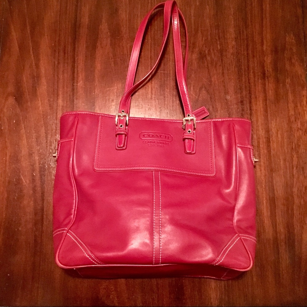 Red Leather Coach Bag